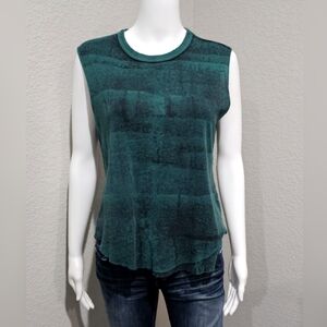 Raquel Allegra Teal Sleeveless Muscle Tee